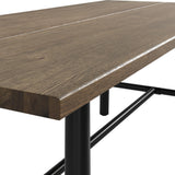 LPD Furniture Louie coffee wood-effect dining table with black frame and silver detailing in a modern dining setting