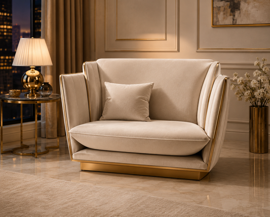Luxury velvet armchair – Italian design, Cat. B upgraded fabric, elegant comfort for living rooms