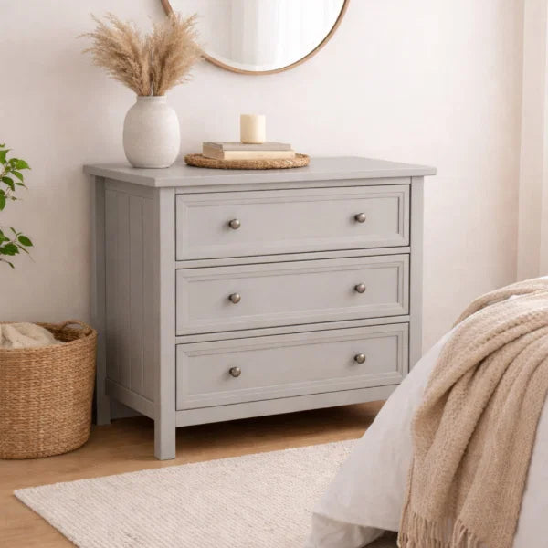 Maine 3 Drawer Chest – Dove Grey – New England Style with Soft-Close Runners