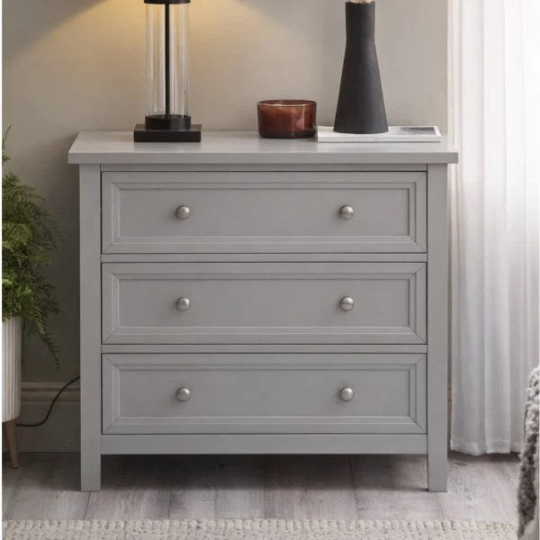 Maine 3 Drawer Chest – Dove Grey – New England Style with Soft-Close Runners
