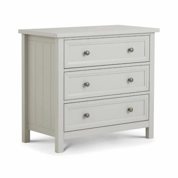 Maine 3 Drawer Chest – Dove Grey – New England Style with Soft-Close Runners