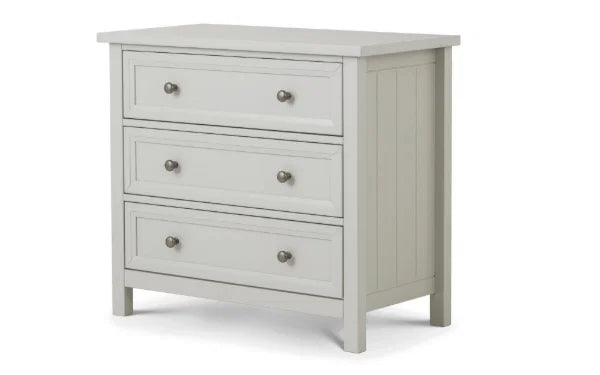 Maine 3 Drawer Chest – Dove Grey – New England Style with Soft-Close Runners