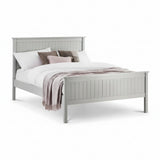 Maine Dove Grey Double Bed – Classic Panelled Headboard – 135cm | Julian Bowen