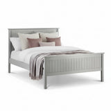 Maine Dove Grey Double Bed – Classic Panelled Headboard 