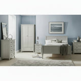 Maine Dove Grey Double Bed – Classic Panelled Headboard 
