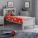 Maine Bookcase Bed 90cm – Dove Grey – Single Size with Built-in Storage | Julian Bowen