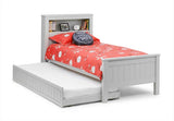Maine Bookcase Bed 90cm – Dove Grey – Single Size with Built-in Storage | Julian Bowen