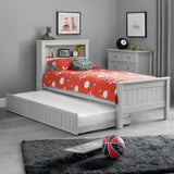 Maine Bookcase Bed 90cm – Dove Grey – Single Size with Built-in Storage | Julian Bowen
