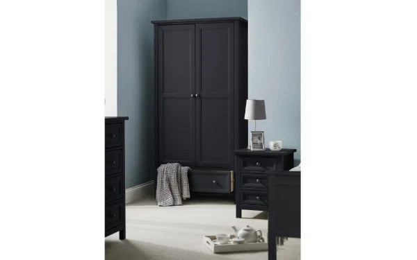 Maine 2 Door Wardrobe – Anthracite – Spacious Storage with Soft-Close Doors
