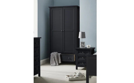 Maine 2 Door Wardrobe – Anthracite – Spacious Storage with Soft-Close Doors