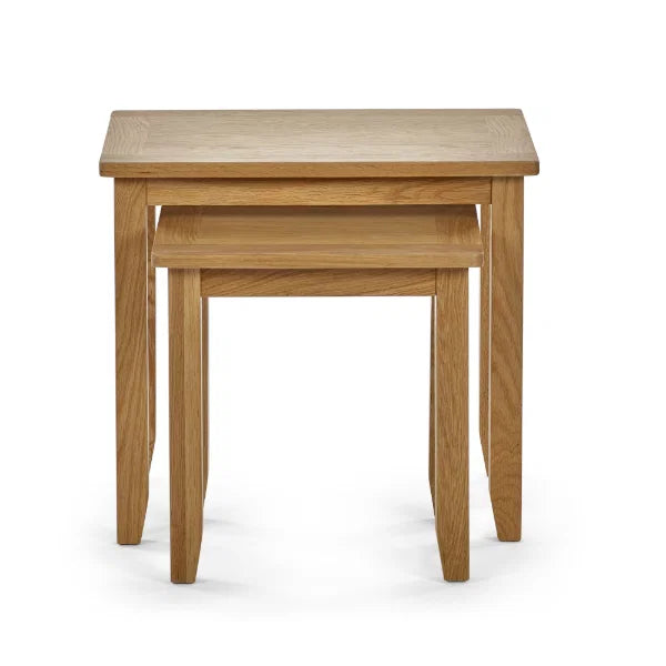 Mallory Nest of 2 Tables – Oak & White – Space-Saving Side Tables