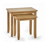 Mallory Nest of 2 Tables – Oak & White – Space-Saving Side Tables | Julian Bowen