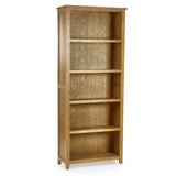 Mallory Tall Bookcase – Oak & White – 5 Spacious Shelves – Maximises Vertical Storage | Julian Bowen