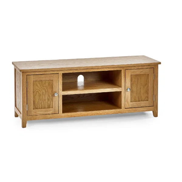Mallory Widescreen TV Unit – Oak – Fits Large TVs up to 65" with Cable Management