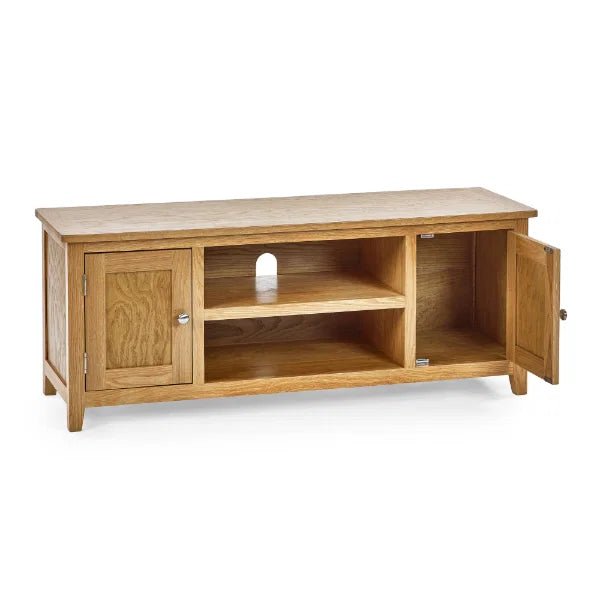 Mallory Widescreen TV Unit – Oak – Fits Large TVs up to 65" with Cable Management