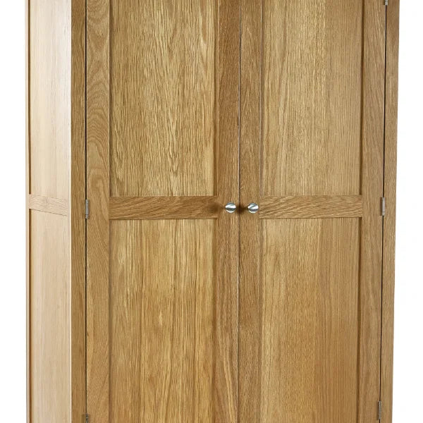 Mallory Combination Wardrobe – Oak & White – Hanging Rail and Shelves