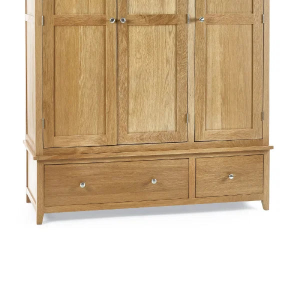 Mallory 3 Door Wardrobe – Oak Spacious Triple-Door Storage