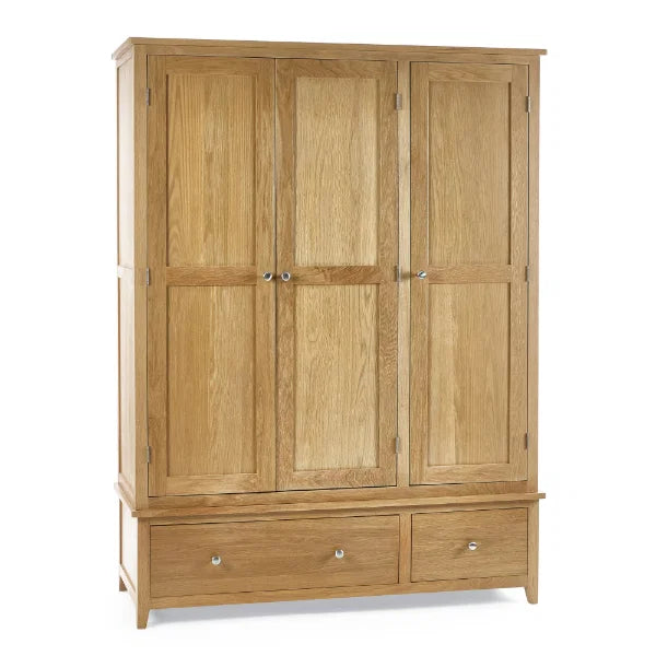 Mallory 3 Door Wardrobe – Oak Spacious Triple-Door Storage