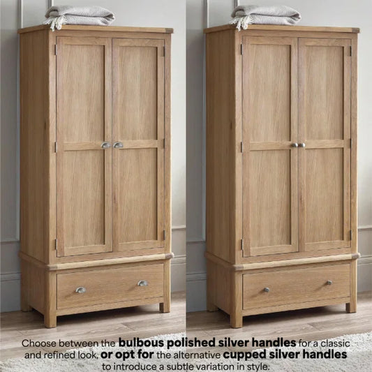Memphis 2 Door Wardrobe – Contemporary White Gloss – Handleless Design