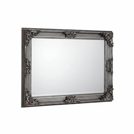 Rococo Pewter Wall Rococo Pewter Wall Mirror – Ornate Frame, Elegant Wall DécorMirror | Julian Bowen