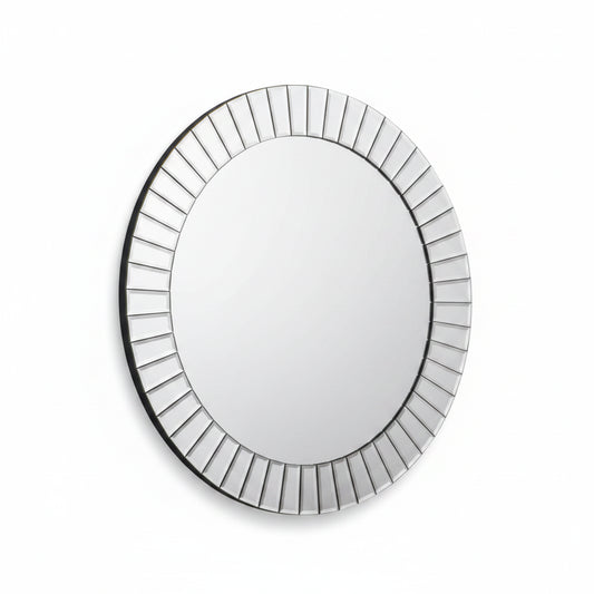 Sonata Small Round Wall Mirror – Sleek Metal Frame – Perfect for Hallways or Bathrooms | Julian Bowen