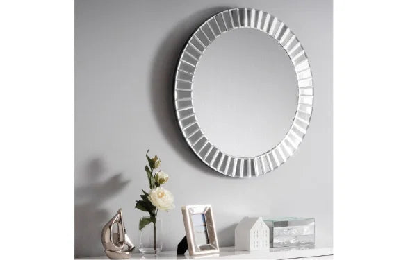 Sonata Small Round Wall Mirror – Sleek Metal Frame – Perfect for Hallways or Bathrooms