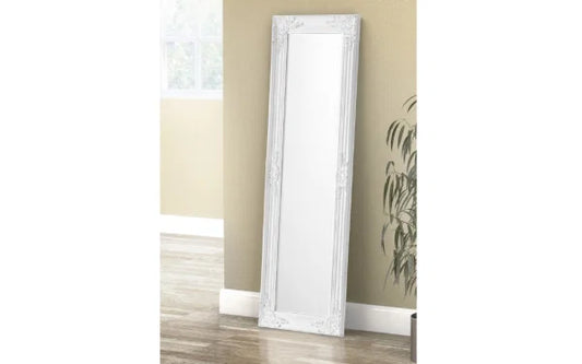 Palais White Dress Mirror – Fresh Full-Length Mirror for Bedrooms – Clean Modern Design