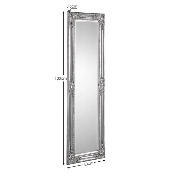 Palais Pewter Dress Mirror – Elegant Full-Length Mirror for Bedrooms – Classic Design