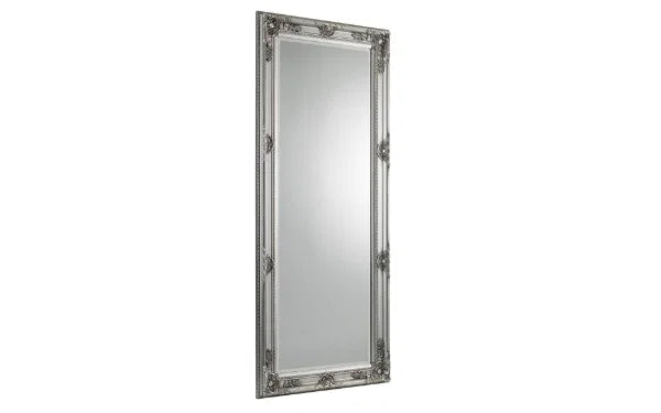 Palais Pewter Lean-To Dress Mirror – Classic Full-Length Mirror – No Wall Fixing Needed