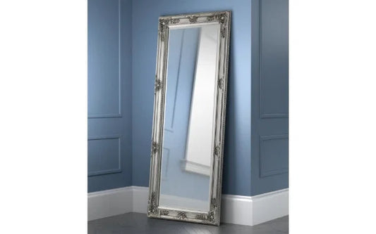 Palais Pewter Lean-To Dress Mirror – Classic Full-Length Mirror – No Wall Fixing Needed