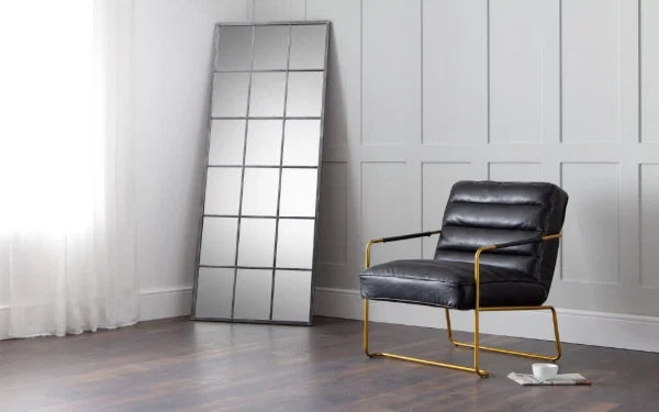 Palais Pewter Lean-To Dress Mirror – Classic Full-Length Mirror – No Wall Fixing Needed
