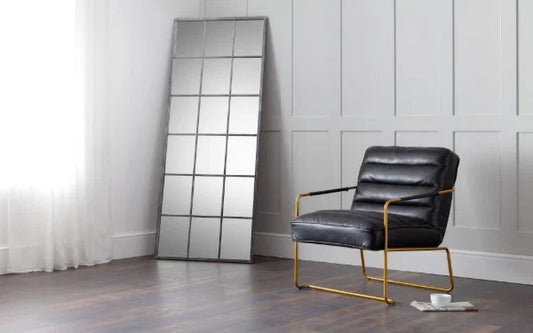 Palais Pewter Lean-To Dress Mirror – Classic Full-Length Mirror – No Wall Fixing Needed