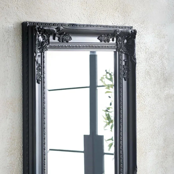 Palais Black Lean-To Dress Mirror – Bold Full-Length Mirror – No Wall Fixing Needed