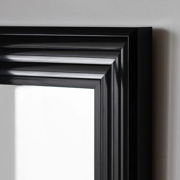 Tokyo Dressing Mirror – Gloss Black – Sleek Contemporary Design – Compact and Stylish