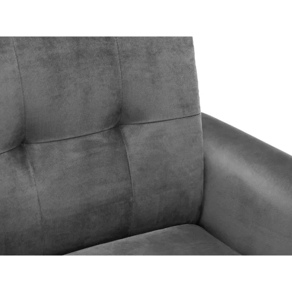 Monza 2 Seater Sofa – Dark Grey Velvet – Luxury Compact Design