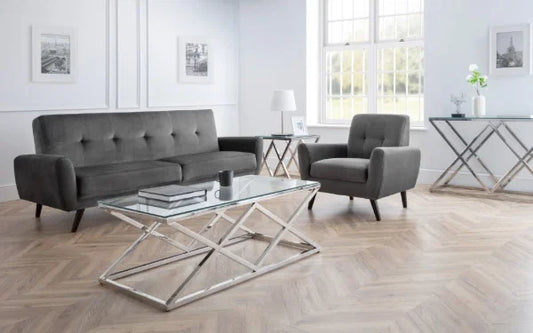 Monza Armchair – Dark Grey Velvet – Luxurious Comfort for Reading Corners