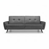 Monza Sofabed – Dark Grey Velvet – Elegant Sofa by Day, Guest Bed by Night | Julian Bowen