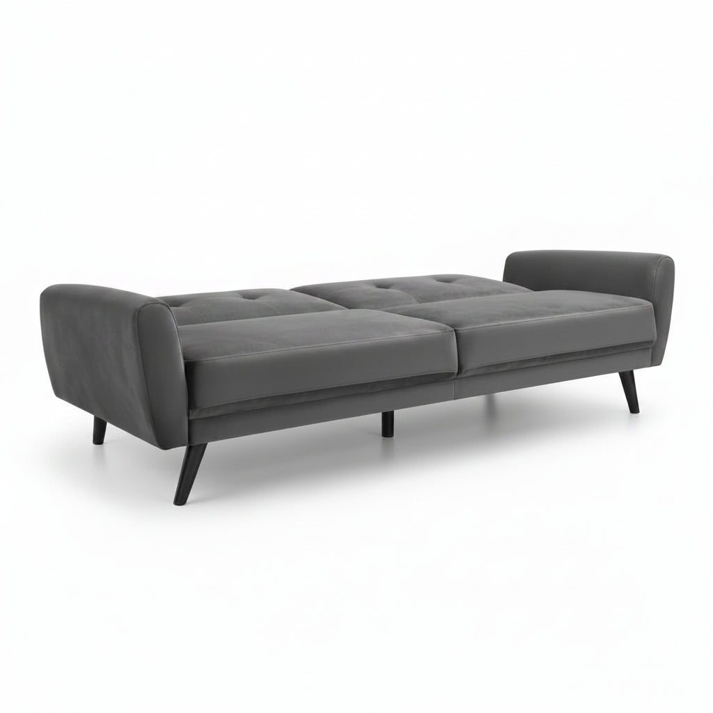 Monza Sofabed – Dark Grey Velvet – Elegant Sofa by Day, Guest Bed by Night | Julian Bowen