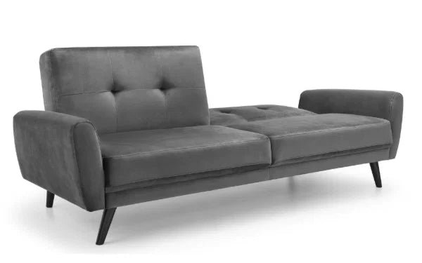 Monza Sofabed – Dark Grey Velvet – Elegant Sofa by Day, Guest Bed by Night