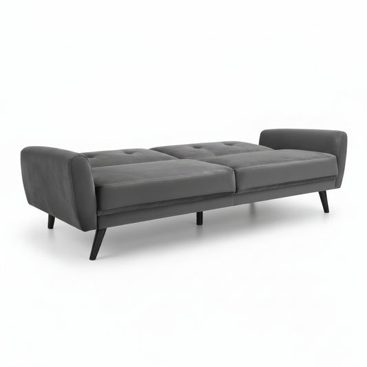 Monza Sofabed – Dark Grey Velvet – Elegant Sofa by Day, Guest Bed by Night | Julian Bowen