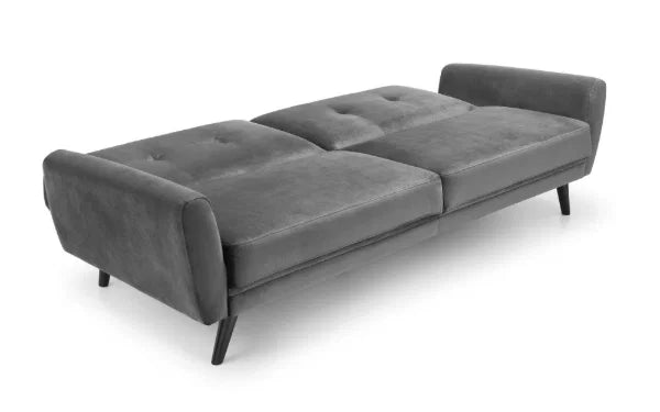 Monza Sofabed – Dark Grey Velvet – Elegant Sofa by Day, Guest Bed by Night