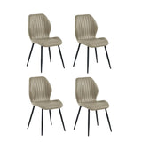 Morris set of 4 taupe faux leather dining chairs in a modern dining room setting
