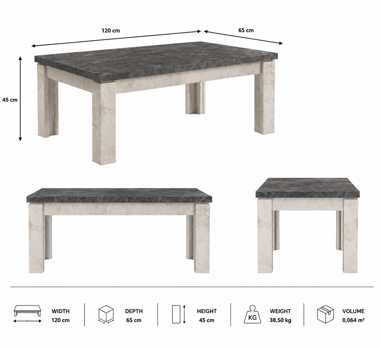 Minimalist coffee table with clean lines – Italian design for practical living rooms