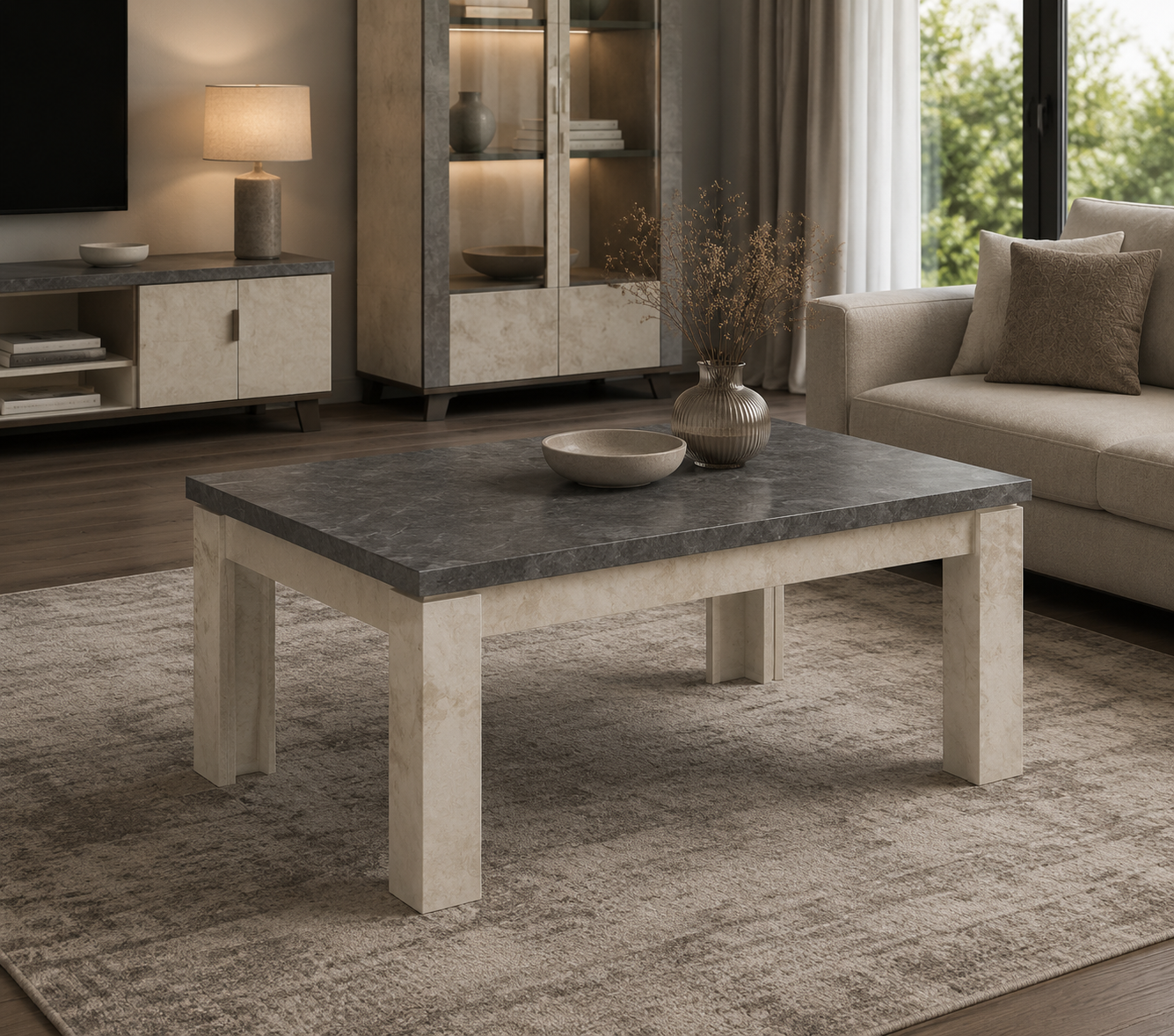 Minimalist coffee table with clean lines – Italian design for practical living rooms