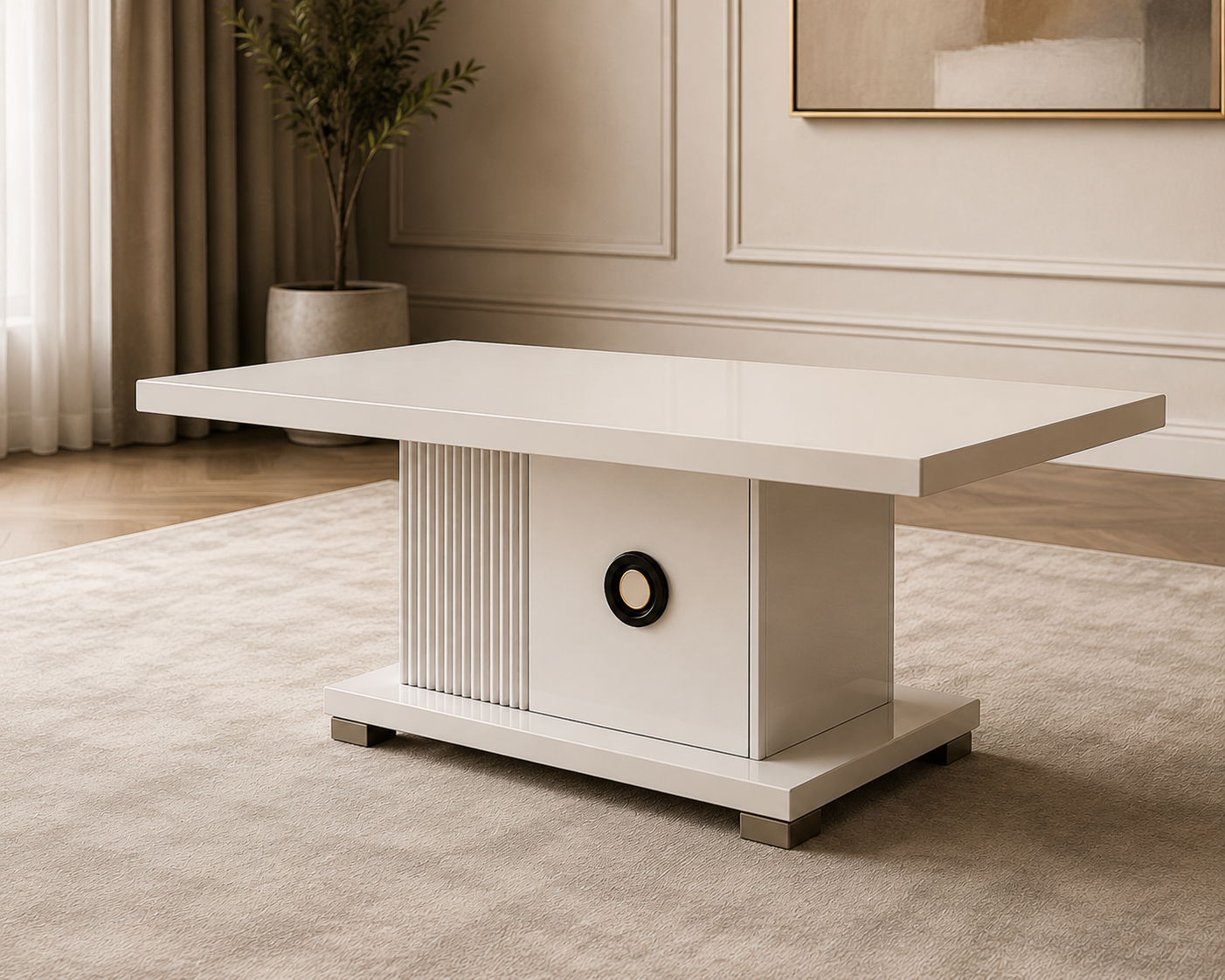 Modern grey coffee table B with clean design – Italian craftsmanship for contemporary living rooms

