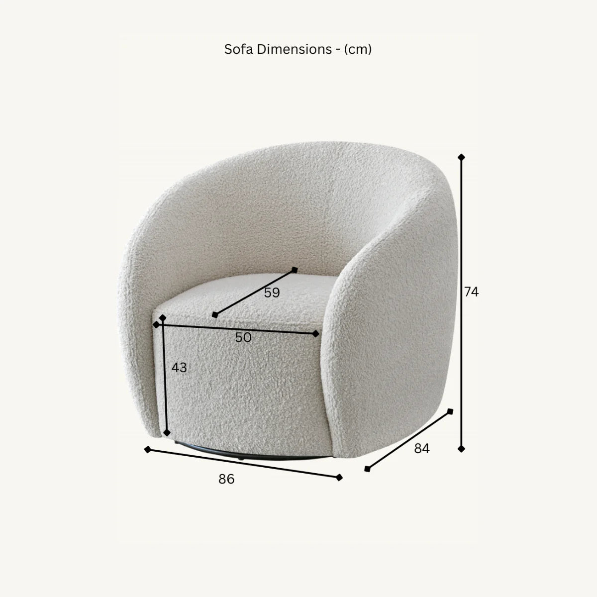 Furnish365 Nolita bouclé teddy accent chair in a modern living room setting