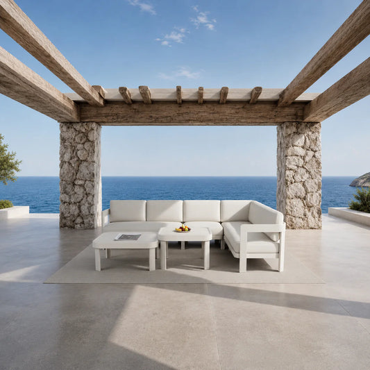 Furnish365 Sofia 8 seater outdoor modular corner sofa set in a modern garden setting