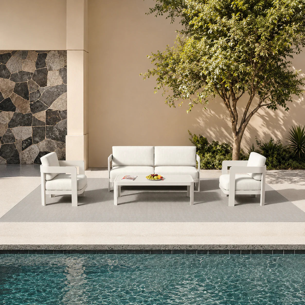 Furnish365 Sofia 4 seater outdoor lounge set in a modern garden setting