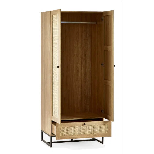 Padstow Wardrobe – Oak – Classic Single-Door Design for Smaller Spaces