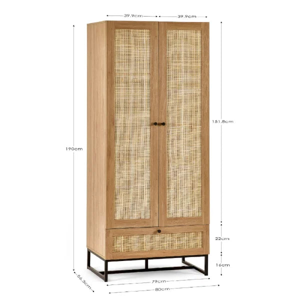 Padstow Wardrobe – Oak – Classic Single-Door Design for Smaller Spaces